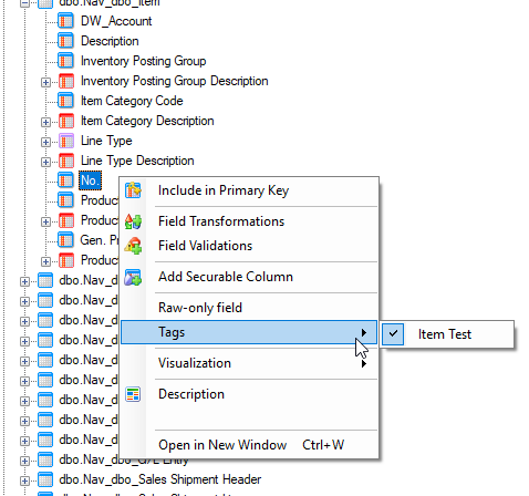 tagging data support include field tag