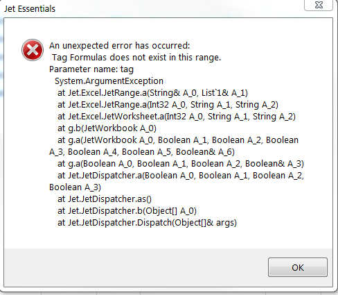 Screenshot error message